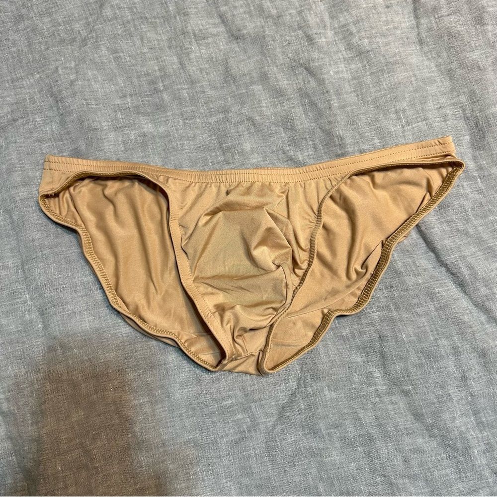 N2N Bodywear Tan Semi Sheer Pouch Briefs Size Large NWT